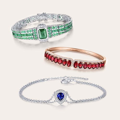 Golden Bracelet with Natural Gemstone