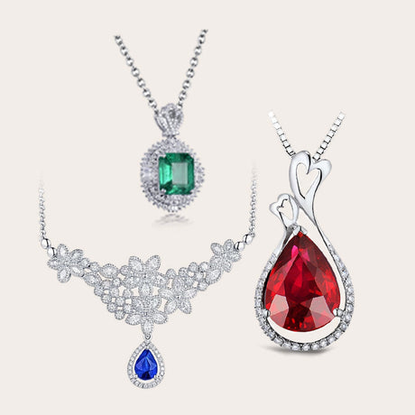 Golden Pendant with Natural Gemstone 