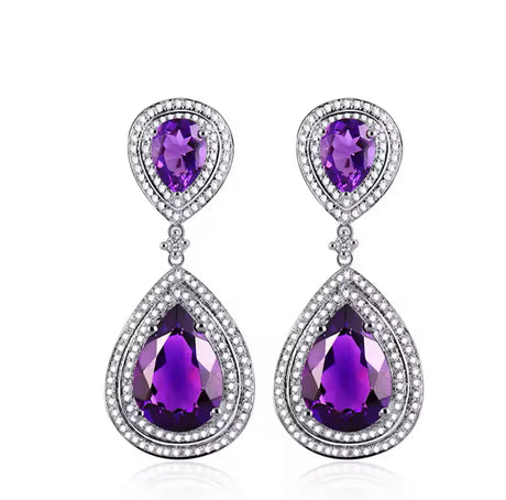 Amethyst Golden Earrings