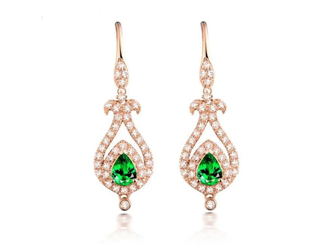 Tsavorite Golden Earrings