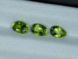 Peridot Lot 1.40 ct – Oval & Pear Mixed Cut, Untreated (3 pcs)