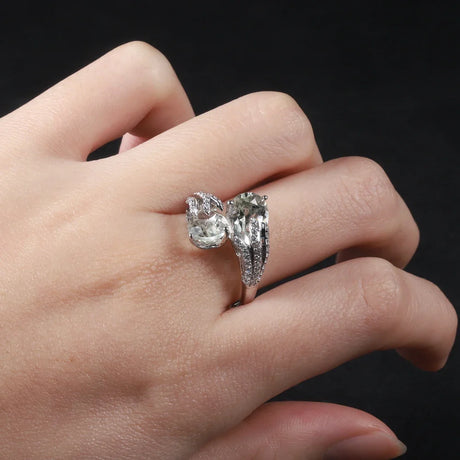 Silver Ring Green Amethyst