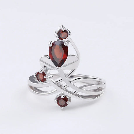 Silver Ring 1.32 ct Garnet