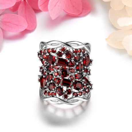 Silver Ring 6.80 ct Garnet
