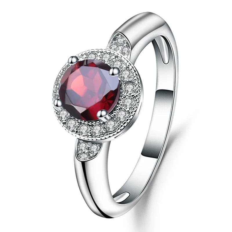 Silver Ring 1.05 ct Garnet