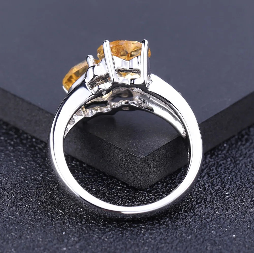 Silver Ring 2.39 ct Citrine