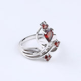 Silver Ring 1.32 ct Garnet