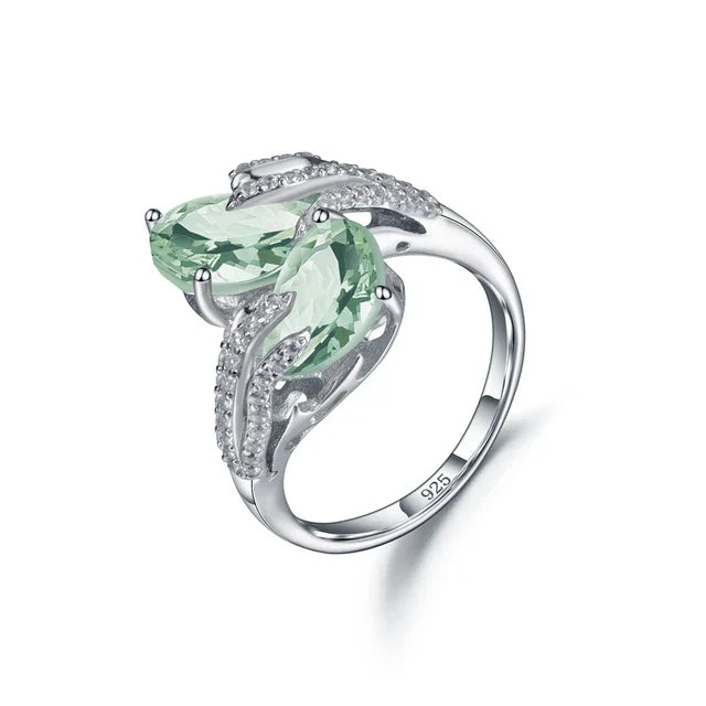 Silver Ring Green Amethyst