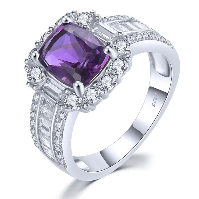 Silver Ring 3.60 ct Amethyst