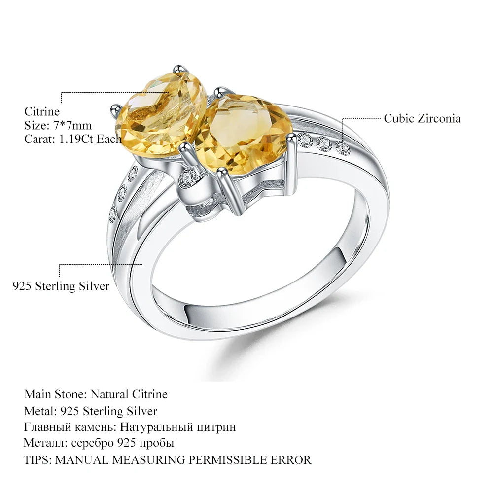 Silver Ring 2.39 ct Citrine