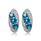 Silver 2.50 ct London Blue Topaz Earrings