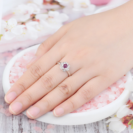 Silver Ring 0.30 ct Ruby