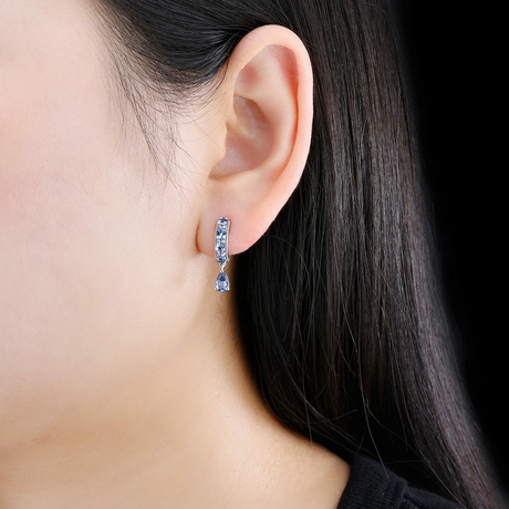 Silver 2.00 ct Tanzanite Earrings