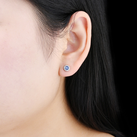 Silver 0.50 ct Tanzanite Earrings