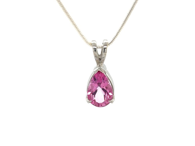 Silver Pendant with Pink Topaz 5.48 ct