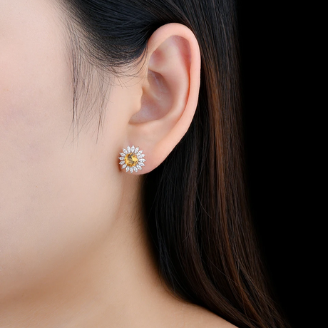 Citrine Silver Earrings