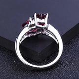 Silver Ring 2.94 ct Rhodolite Garnet