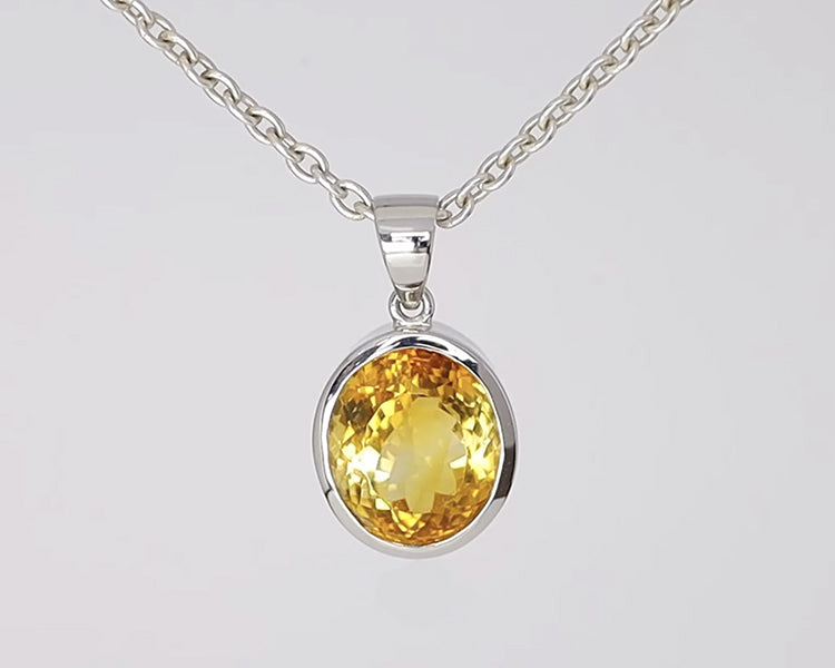 Silver Pendant with Citrine 13.29 ct