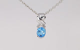 Silver Pendant with Swiss Blue Topaz 4.32 ct