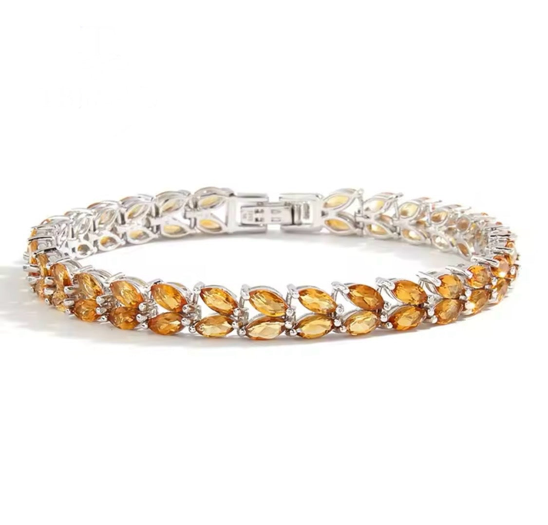 Silver Citrine Bracelet 17.50 ct