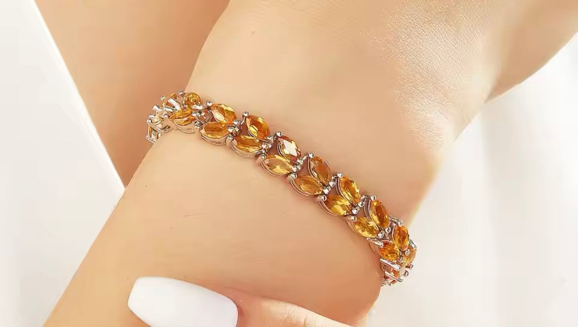 Silver Citrine Bracelet 17.50 ct