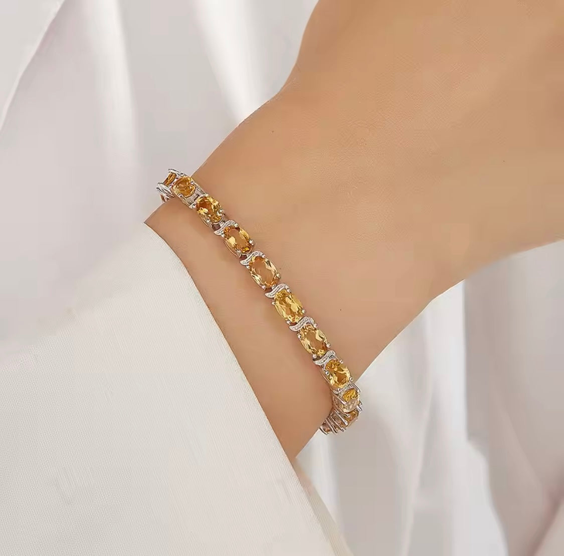 Silver Citrine Bracelet 12.00 ct