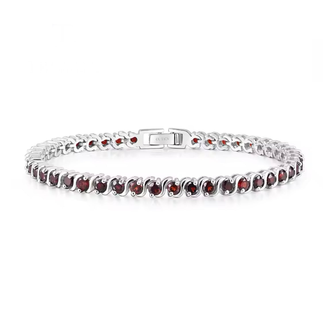 Silver Garnet Bracelet