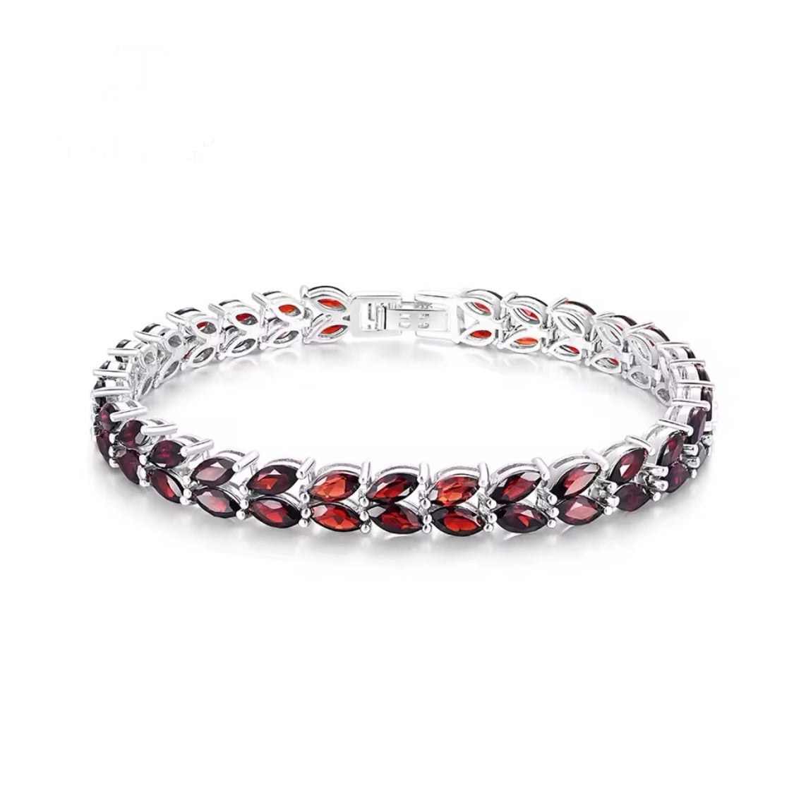 Silver Garnet Bracelet