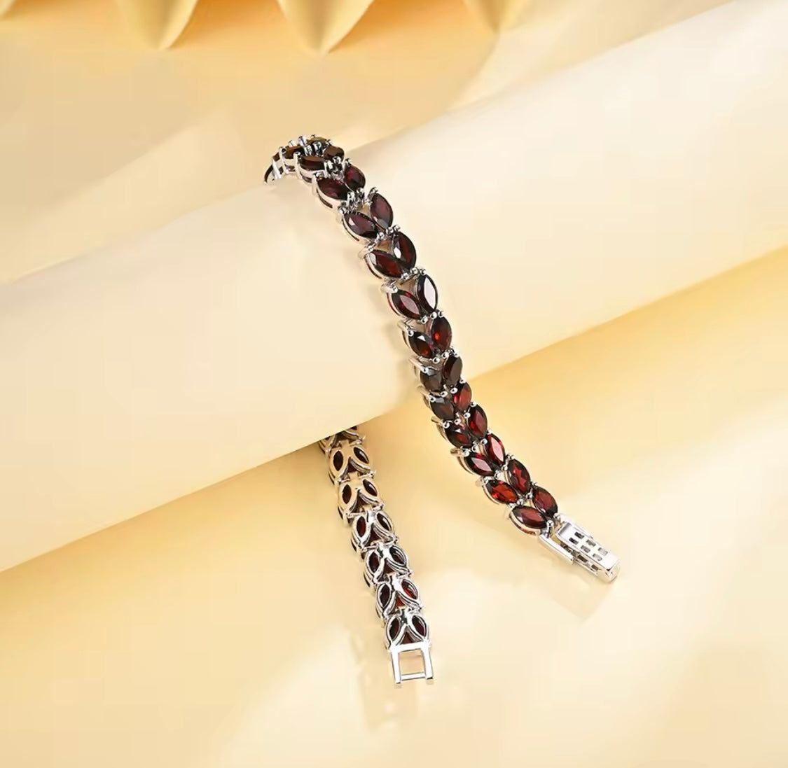 Silver Garnet Bracelet