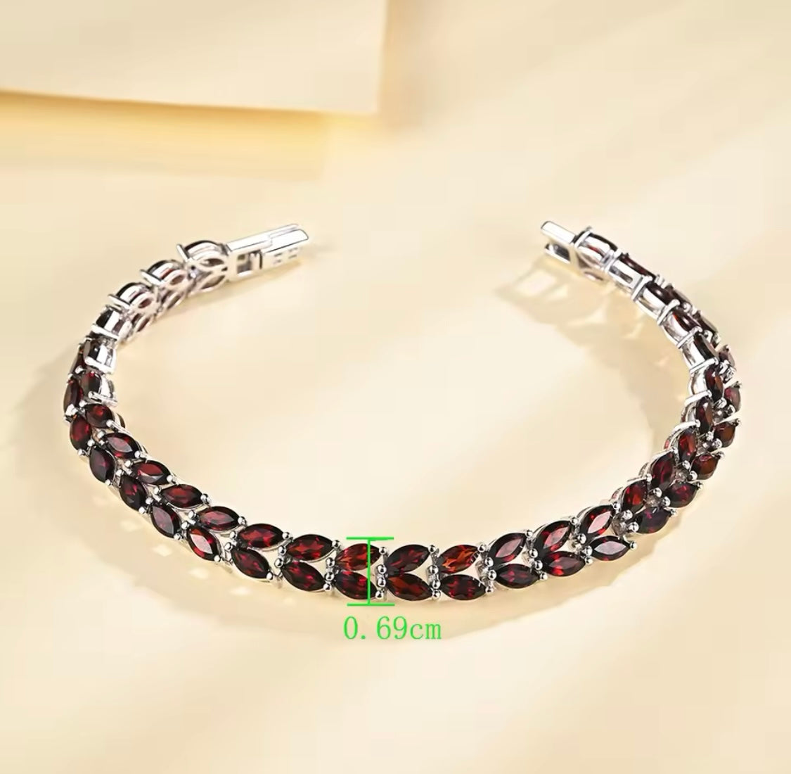 Silver Garnet Bracelet