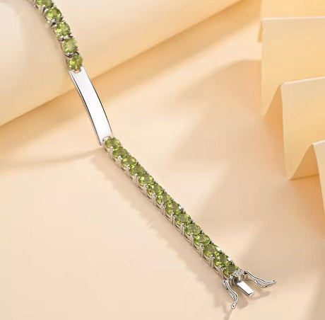 Silver Peridot 14.00 ct Bracelet (Unisex)