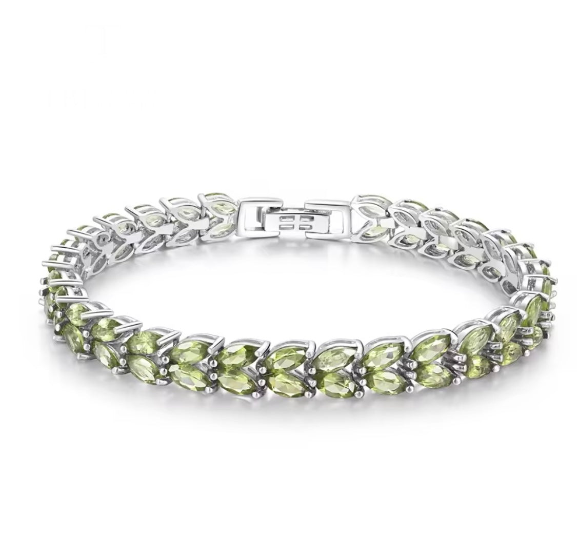 Silver Peridot Bracelet