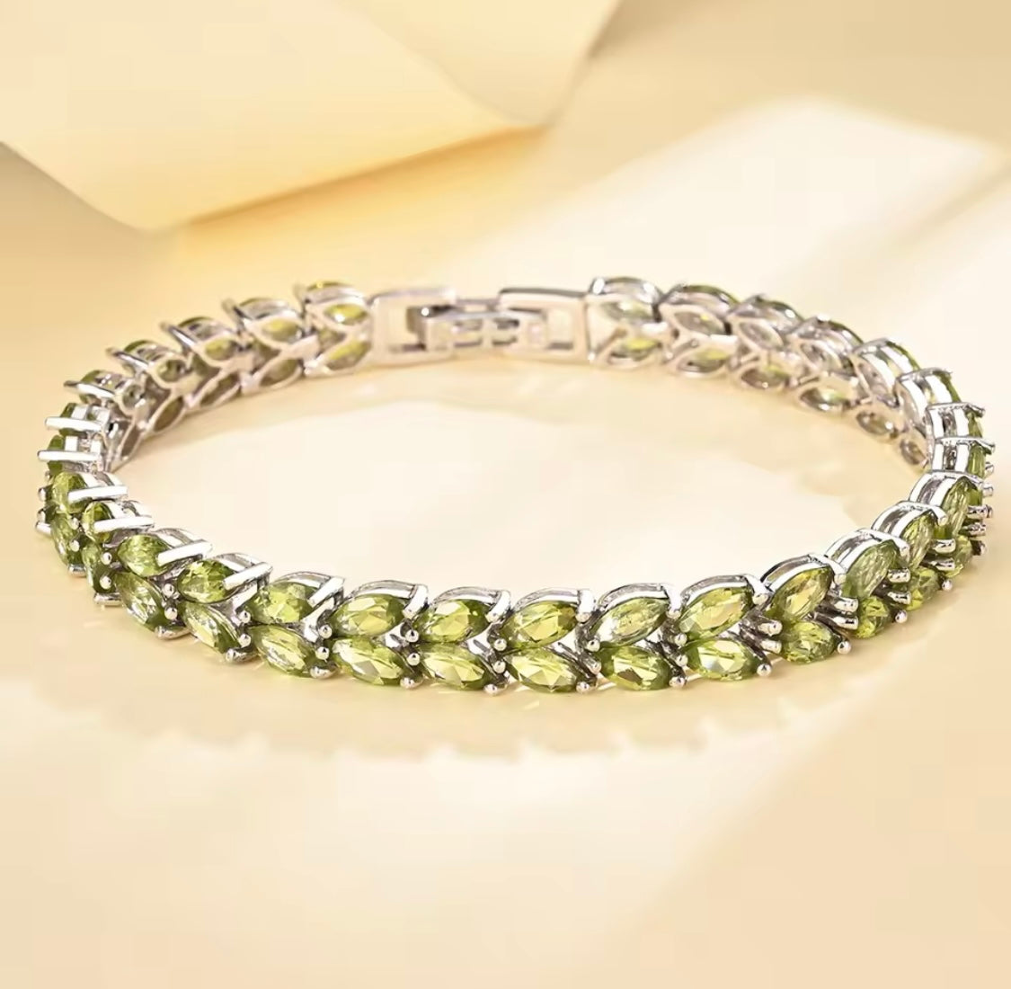 Silver Peridot Bracelet