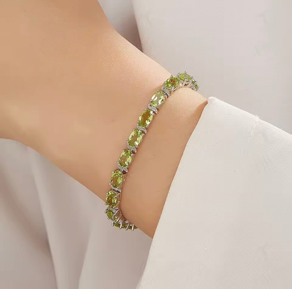 Silver Peridot Bracelet