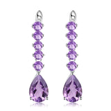 Silver 8.91 ct Amethyst Earrings