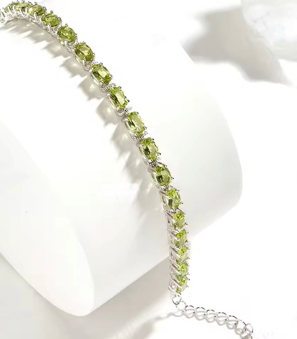 Silver Peridot Bracelet
