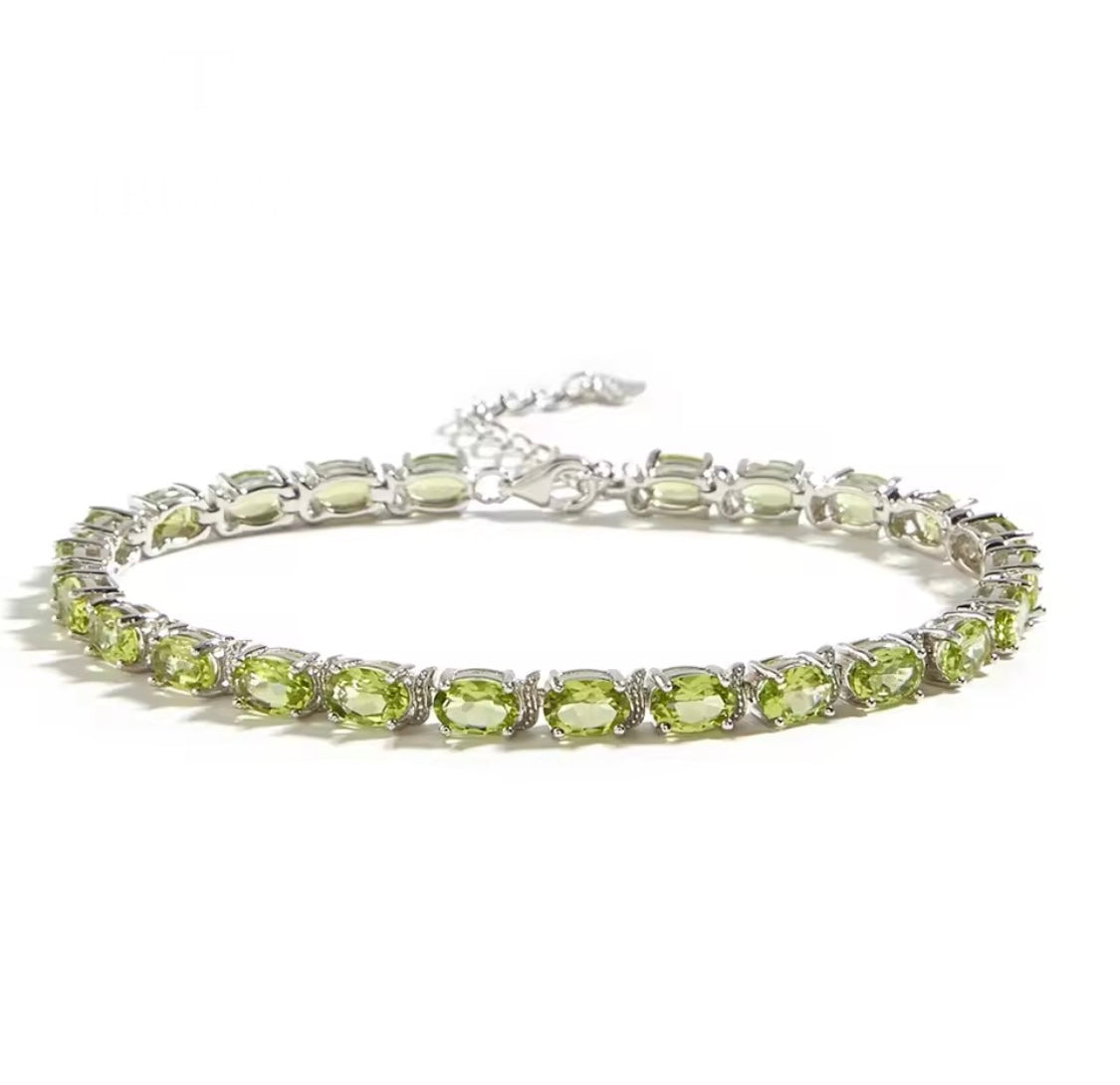 Silver Peridot Bracelet