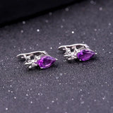 Silver 2.60 ct Amethyst Earrings