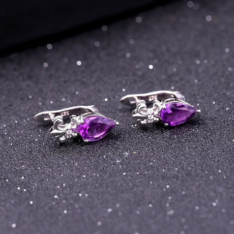 Silver 2.60 ct Amethyst Earrings