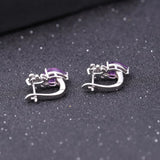Silver 2.60 ct Amethyst Earrings