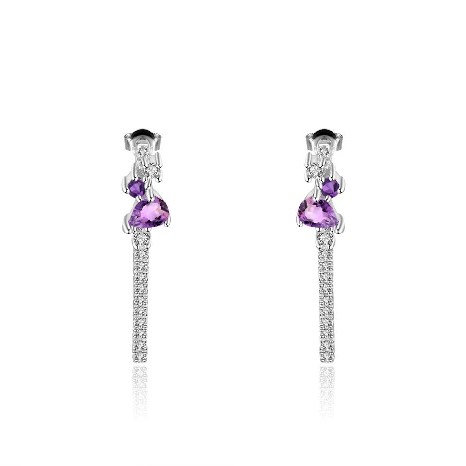 Silver 0.50 ct Amethyst Earrings