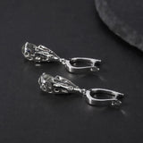Silver Green Amethyst Earrings