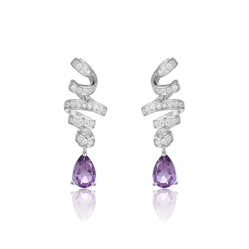 Silver Amethyst Earrings