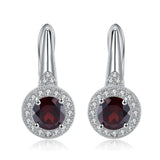 Silver 2.10 ct Garnet Earrings