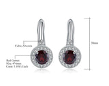 Silver 2.10 ct Garnet Earrings