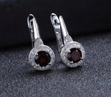 Silver 2.10 ct Garnet Earrings