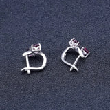 Silver 2.23 ct Rhodolite Garnet Heart Shaped Earrings