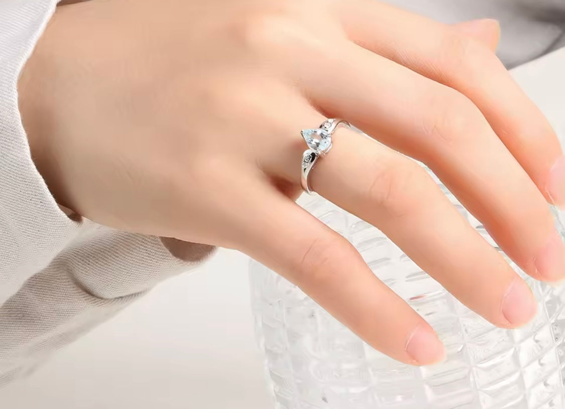Silver Sky Blue Topaz 0.80 ct Ring