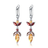 Silver Citrine & Garnet Earrings
