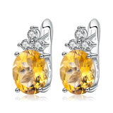 Silver 2.60 ct Citrine Earrings